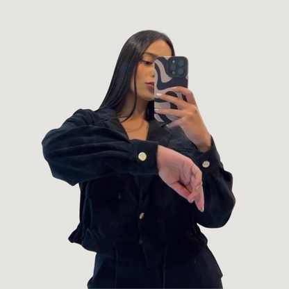 Short Jacket with Gold Buttons