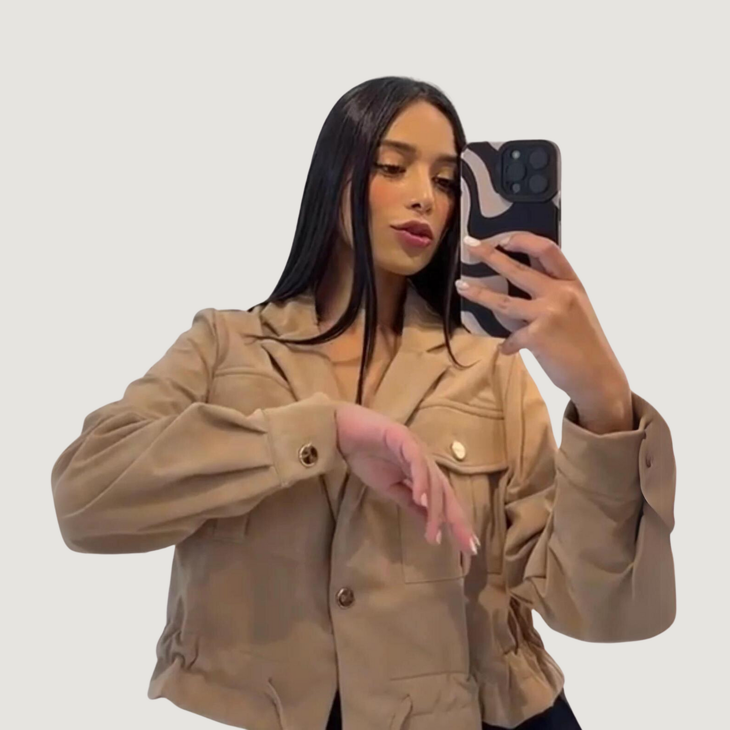 Short Jacket with Gold Buttons