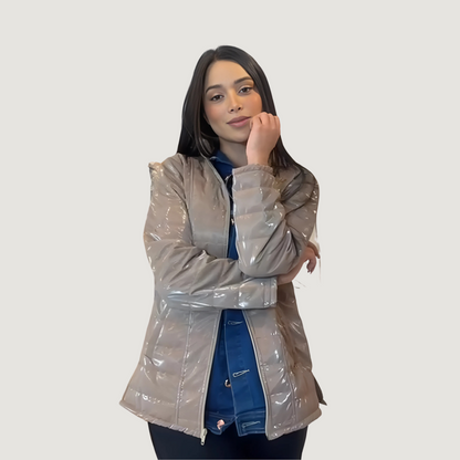 Quilted Jacket with Denim Appeal