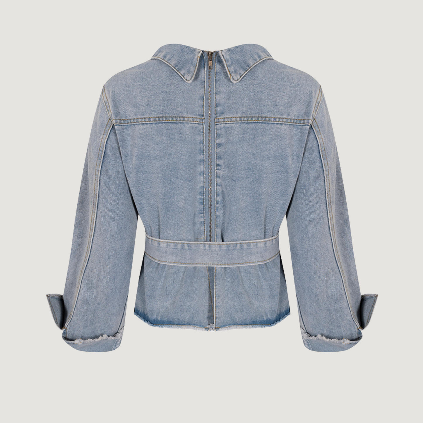 Fashion Denim Jackets with Zipper Back