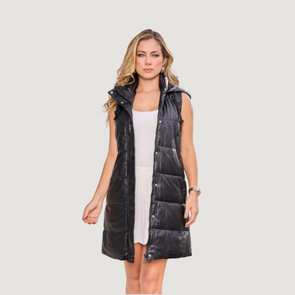 Long Quilted Puffer Vest – Sleek Look