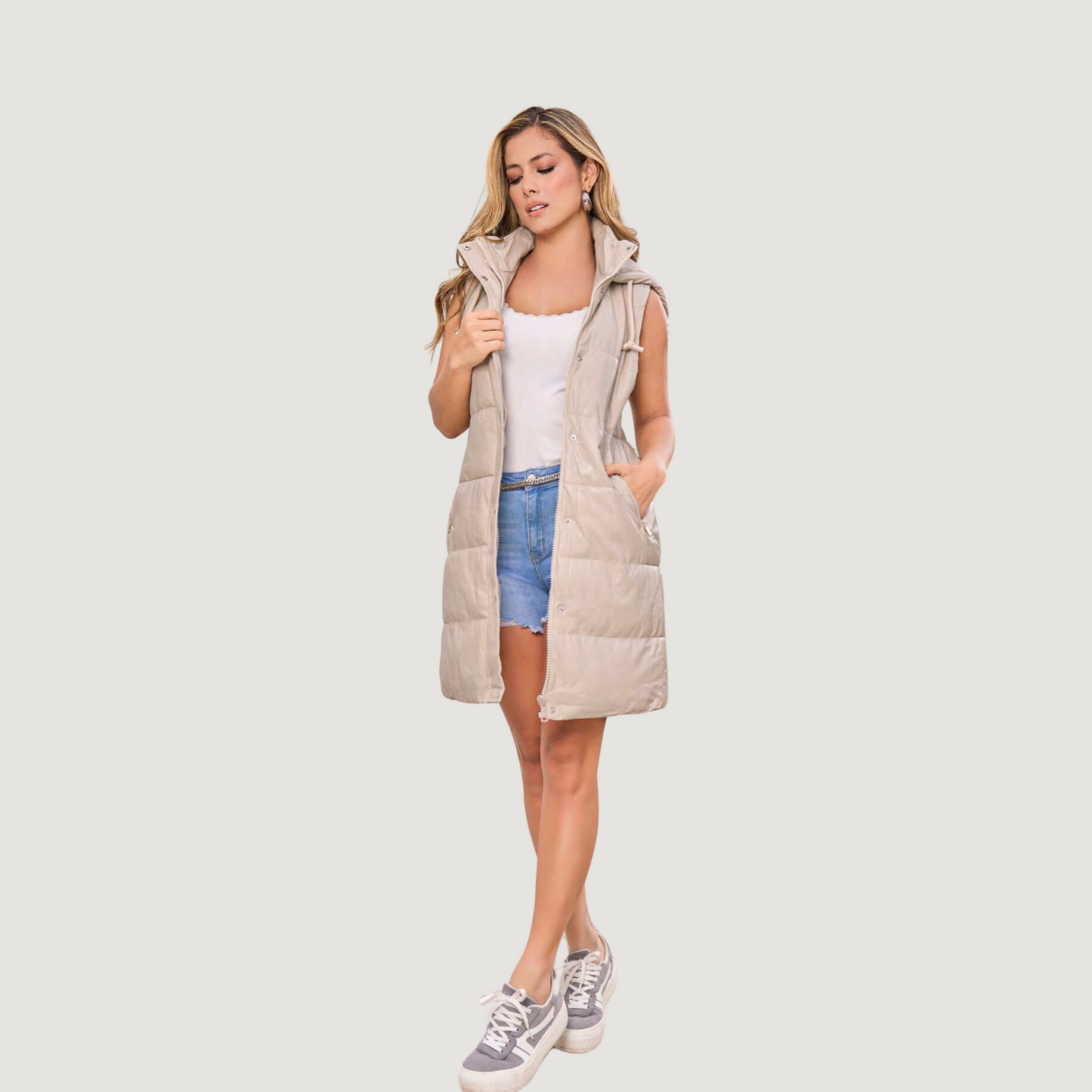 Long Quilted Puffer Vest – Sleek Look