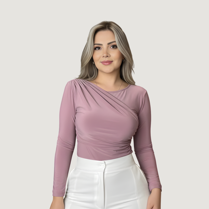 Elegant Draped Ruched Top