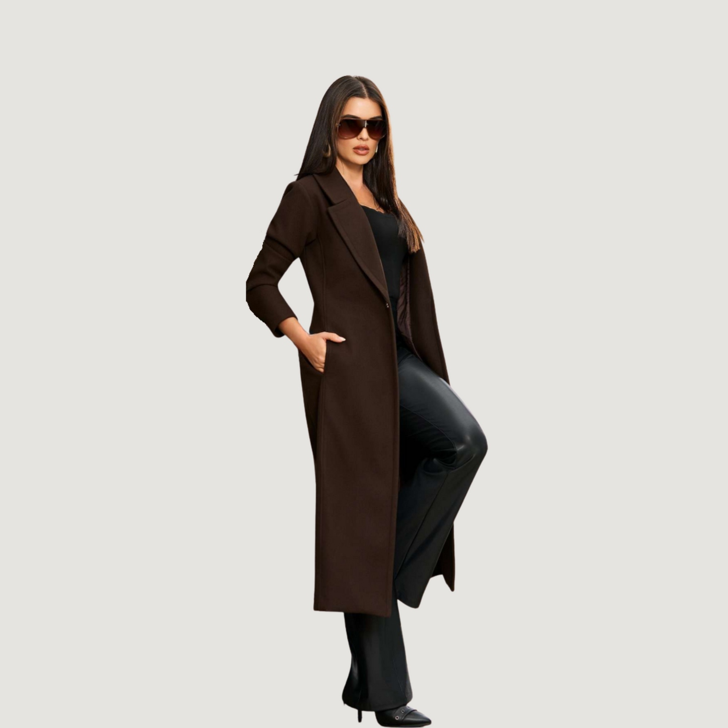 Women’s Tailored Brown Long Coat
