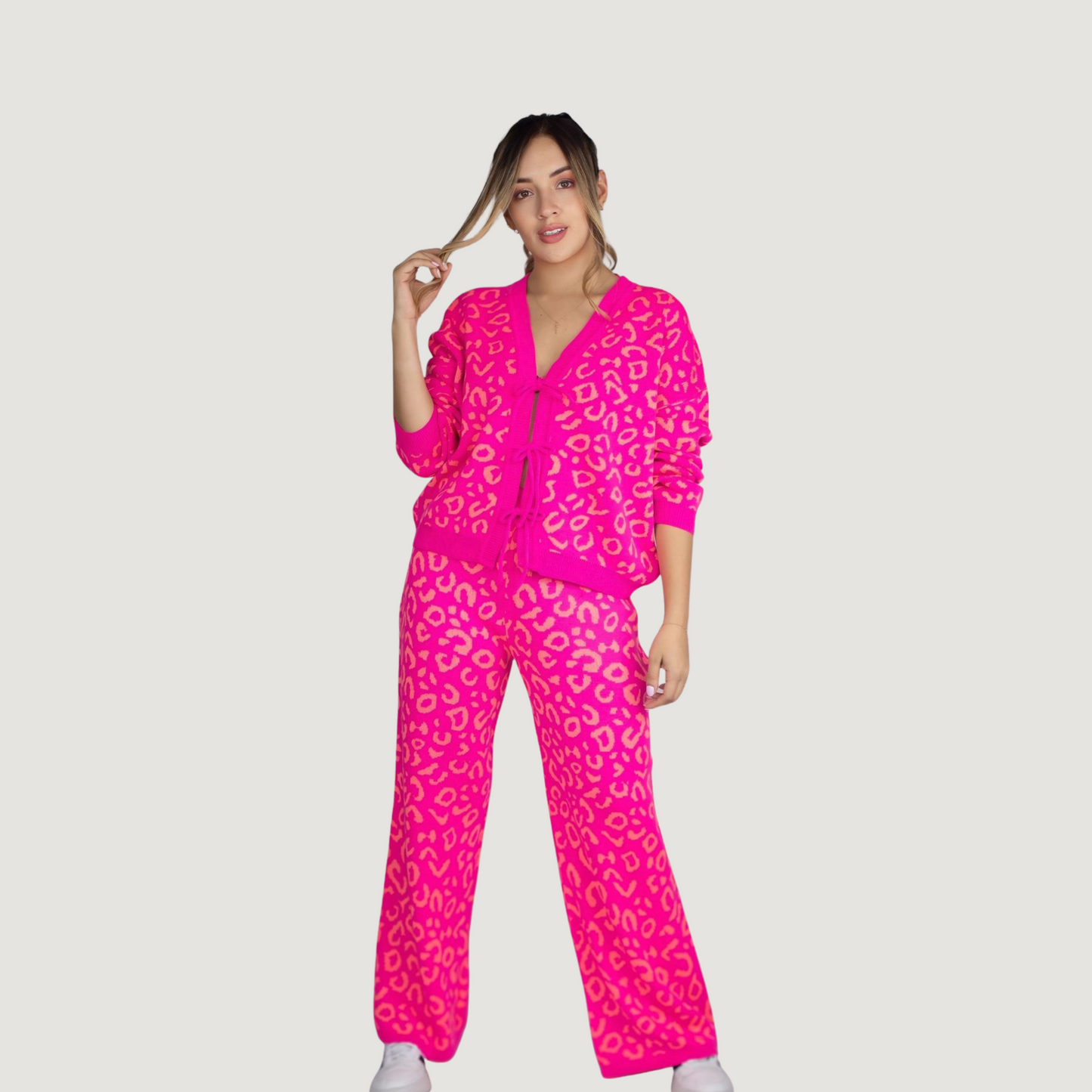 Chic Leopard Cardigan Set