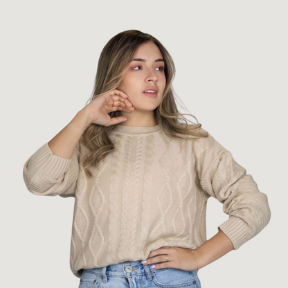 Vintage Cable Knit Sweater for Women