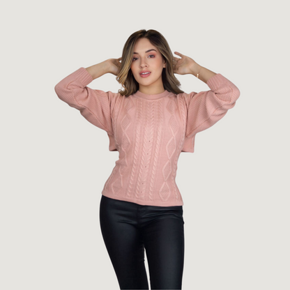 Open-Back Cable Knit Sweater