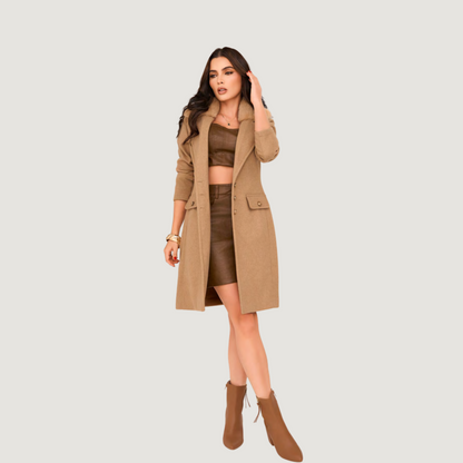 Timeless Faux Fur Lapel Overcoat