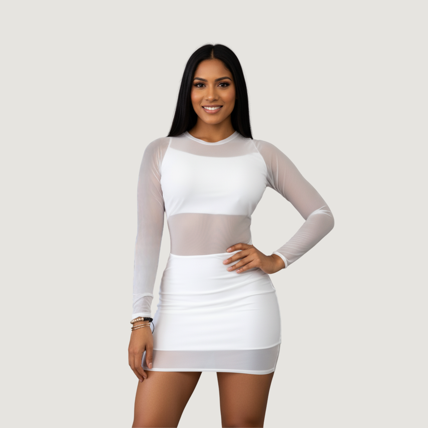 Mini vestidos con mangas largas