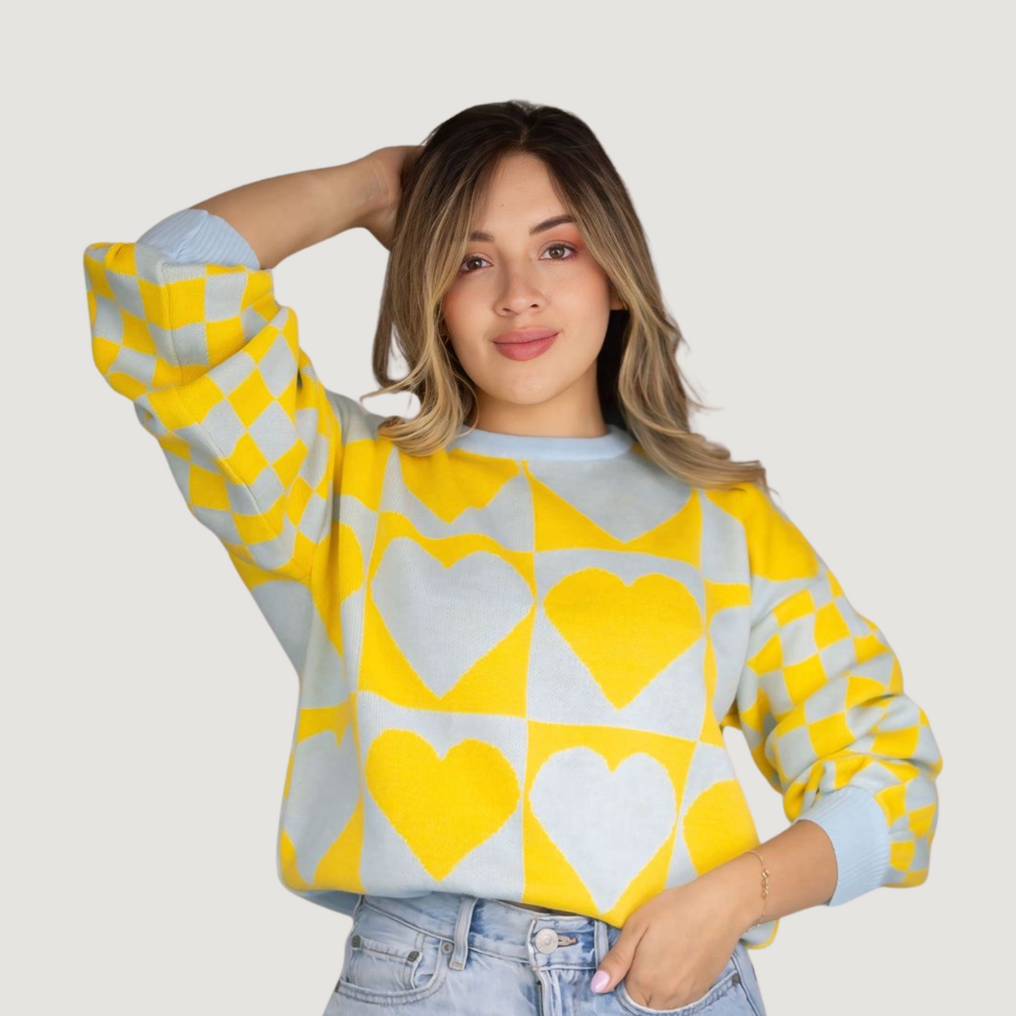 Cute Heart Knit Pullover