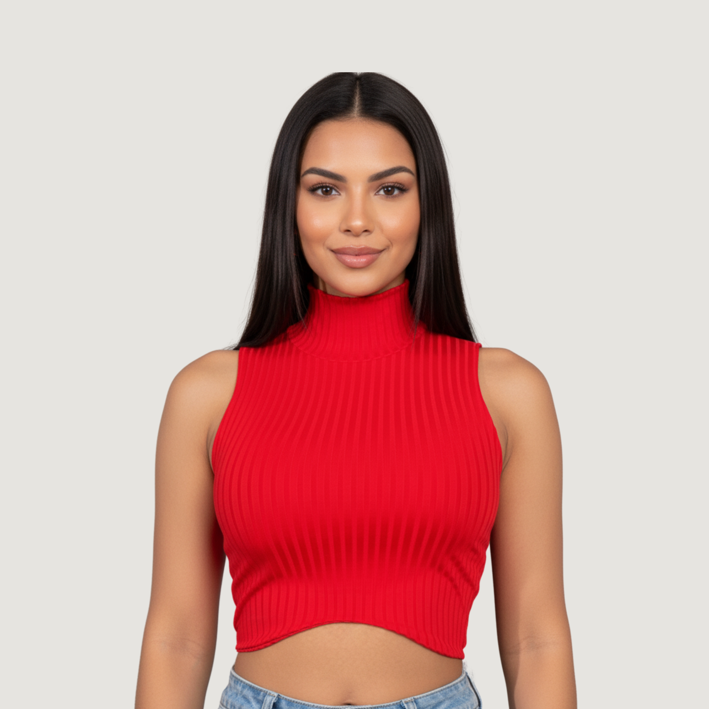 High Neck Tank Top - Chic Style