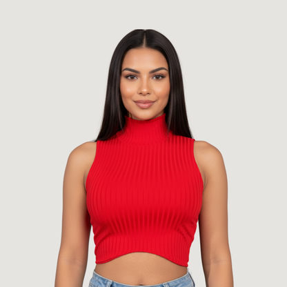 High Neck Tank Top - Chic Style