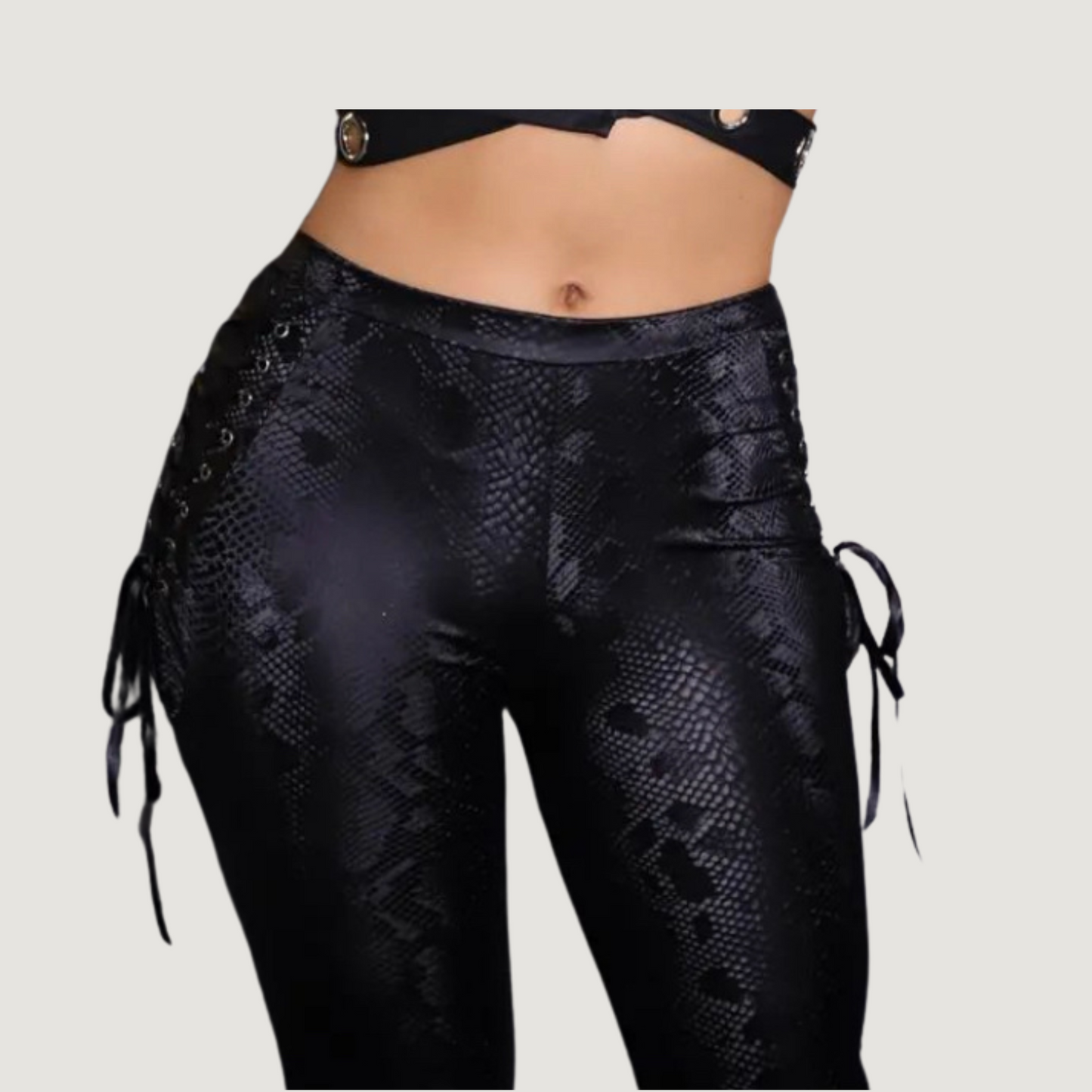 Fashion Leggings with Faux Leather – Also Available in Matte Spandex