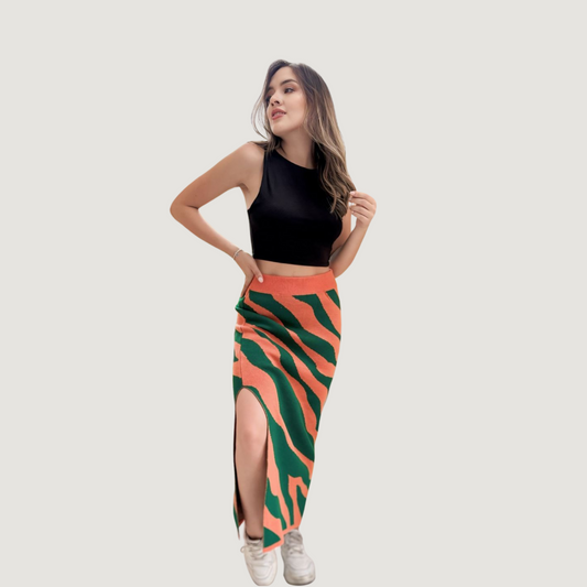 Stylish Slit Knit Skirt