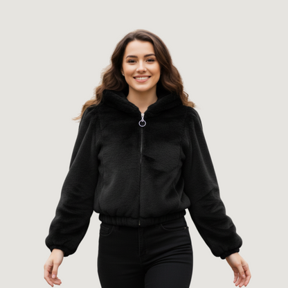 Chaqueta polar con capucha acogedora