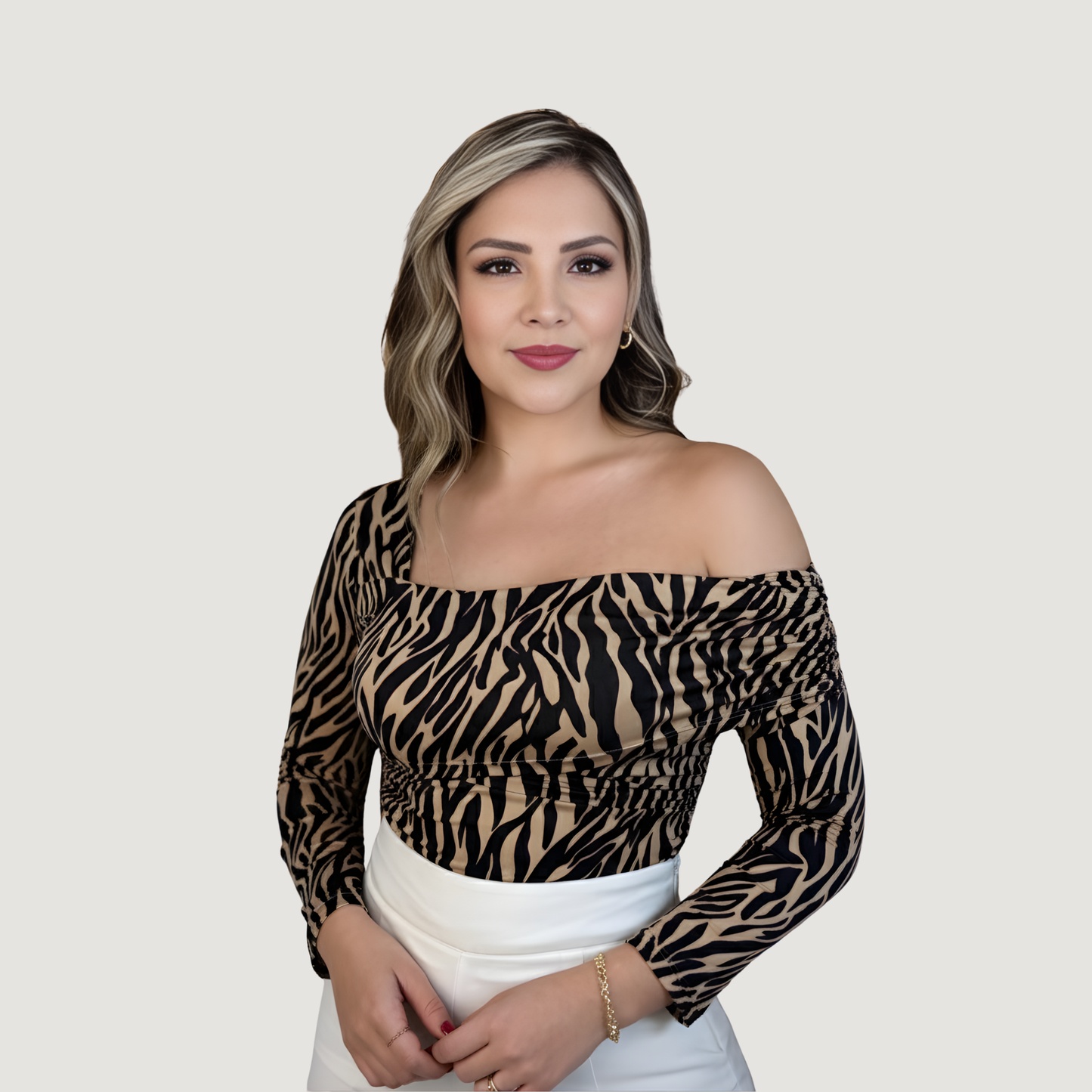 Elegant Bardot Asymmetric Top