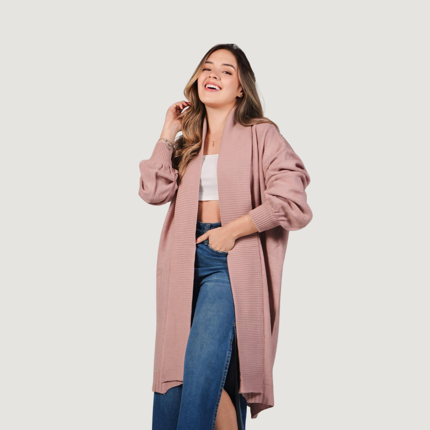 Long Knit Duster Cardigan Sweater