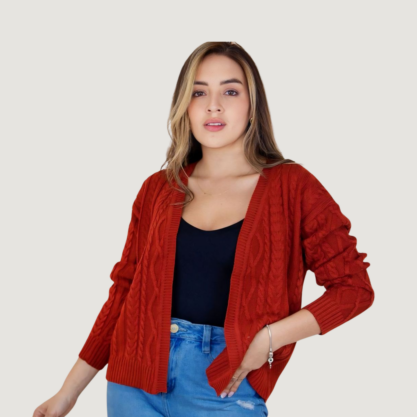 Open-Front Knit Cardigan