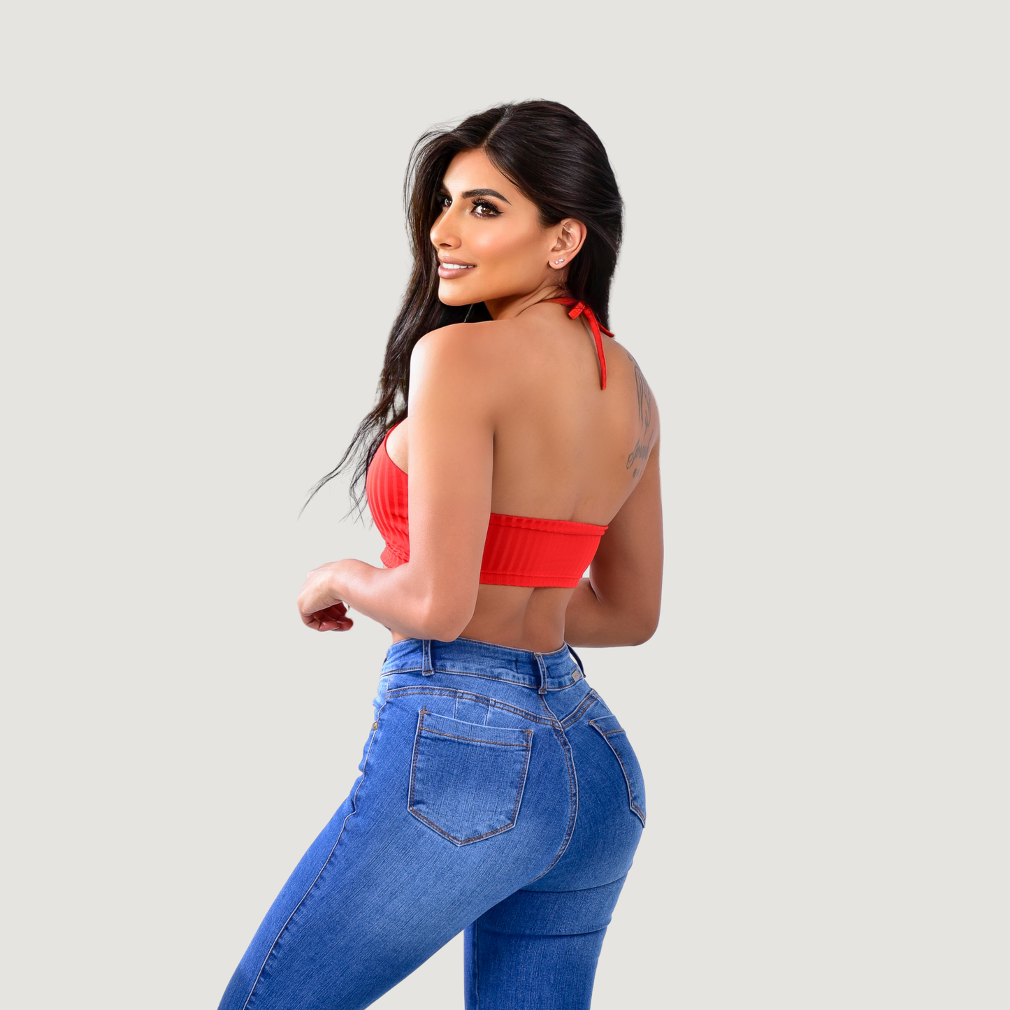 Camiseta sin mangas con lazos ajustables en el cuello