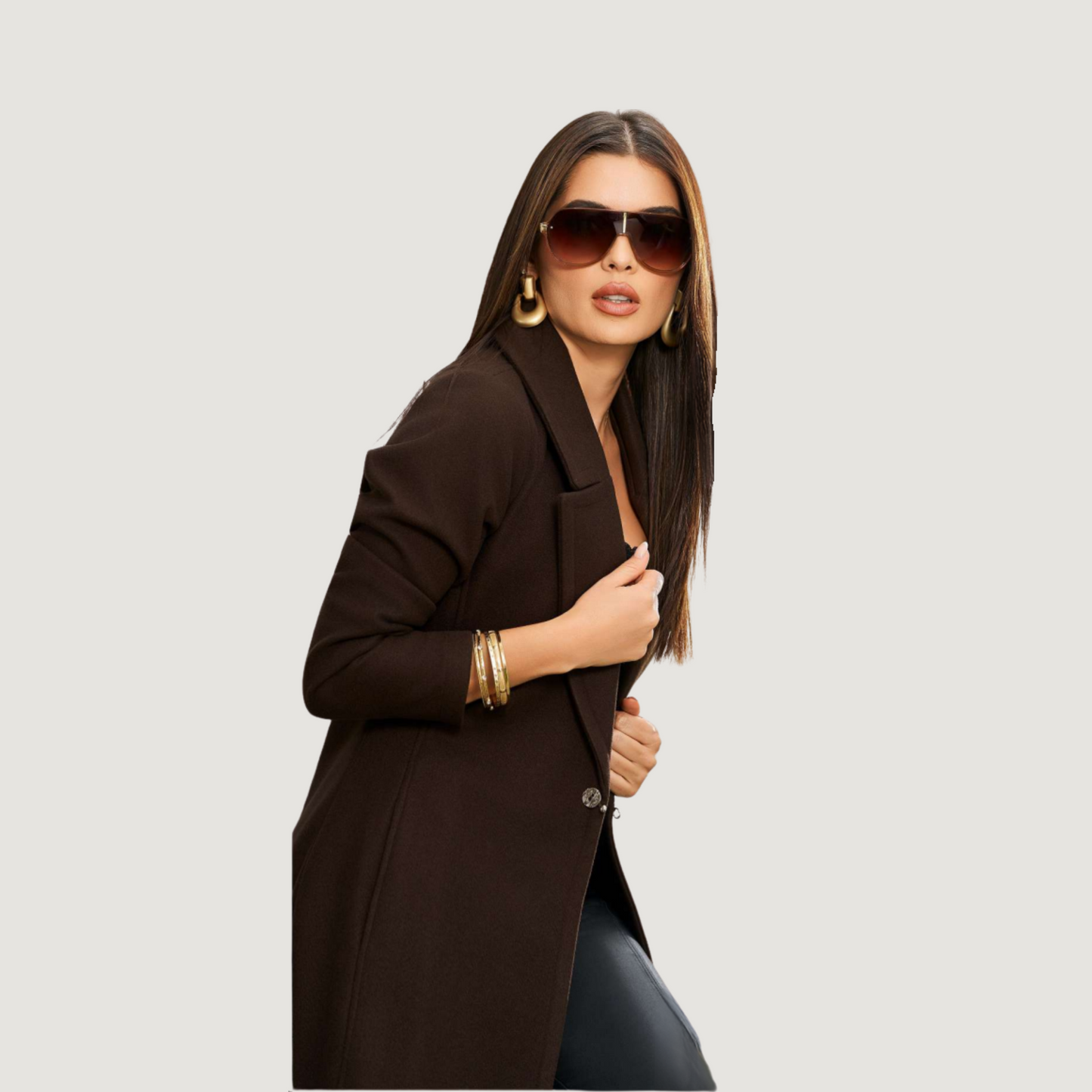 Women’s Tailored Brown Long Coat