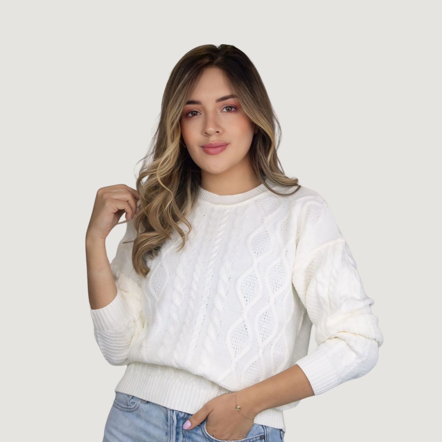 Vintage Cable Knit Sweater for Women