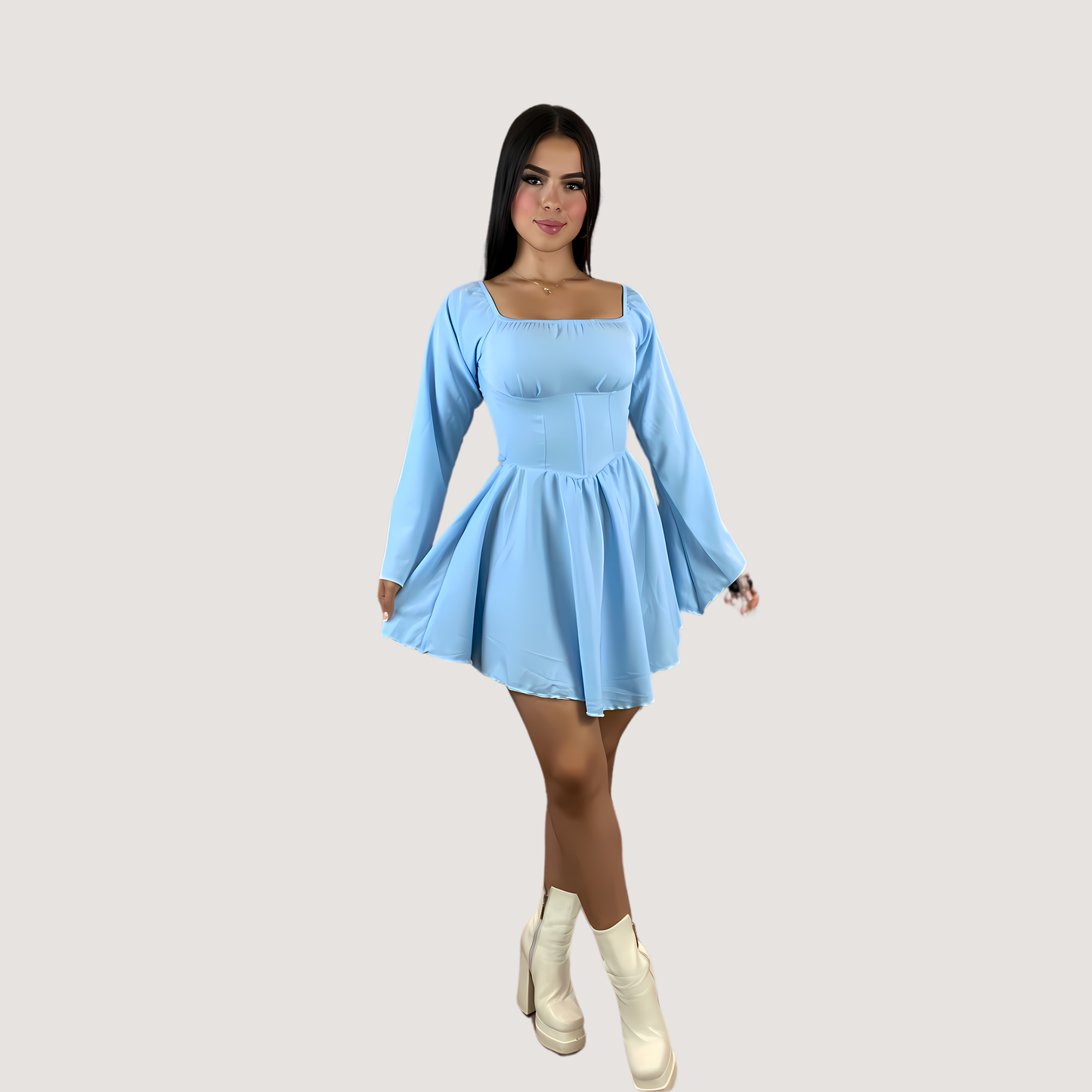 Cute Date Dress with Crisscross Back - Saida Fashion 