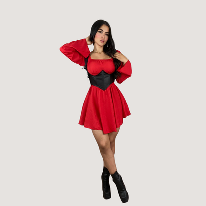 Cute Date Dress with Crisscross Back - Saida Fashion 