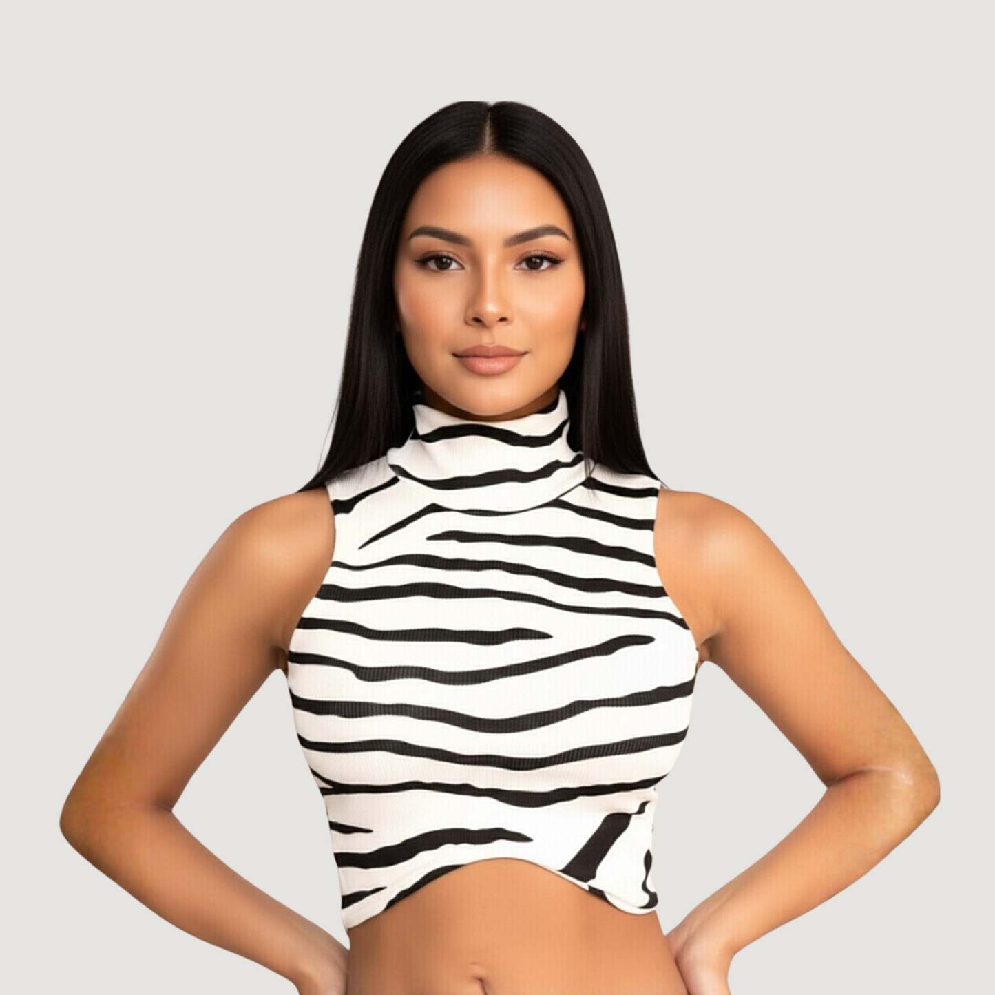 High Neck Tank Top - Chic Style