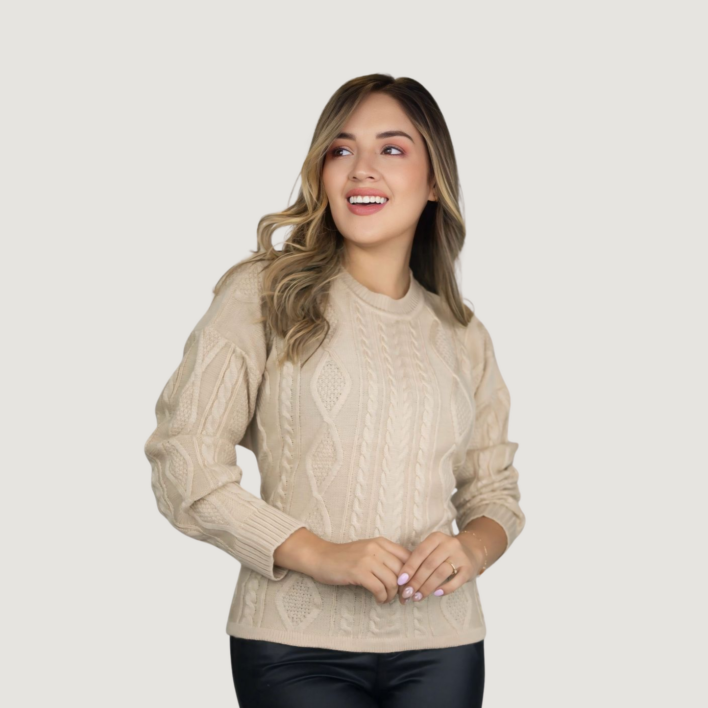 Open-Back Cable Knit Sweater