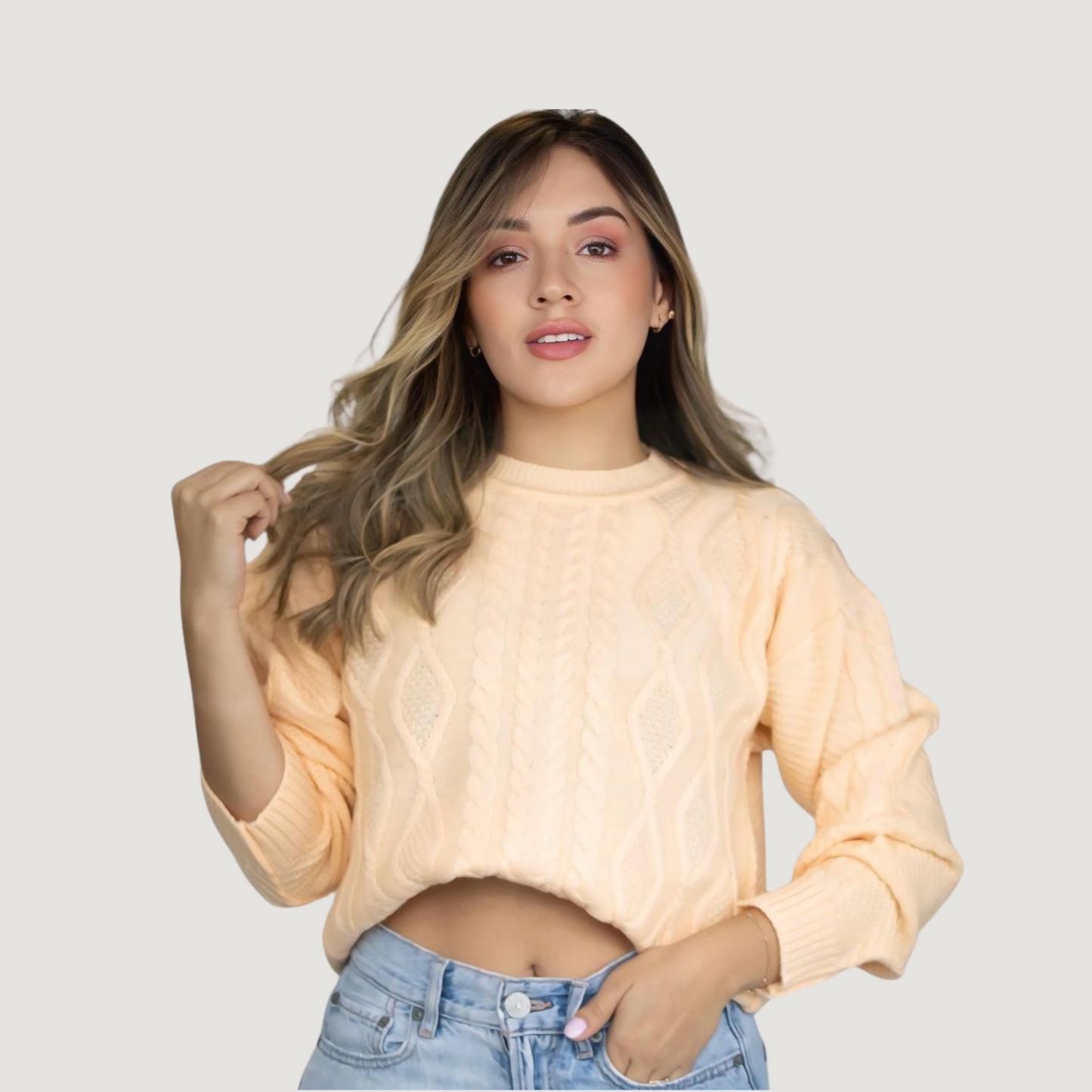 Vintage Cable Knit Sweater for Women