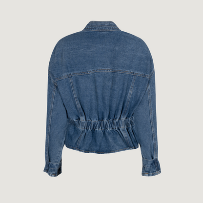 Elastic Waist Denim Jacket, Stylish