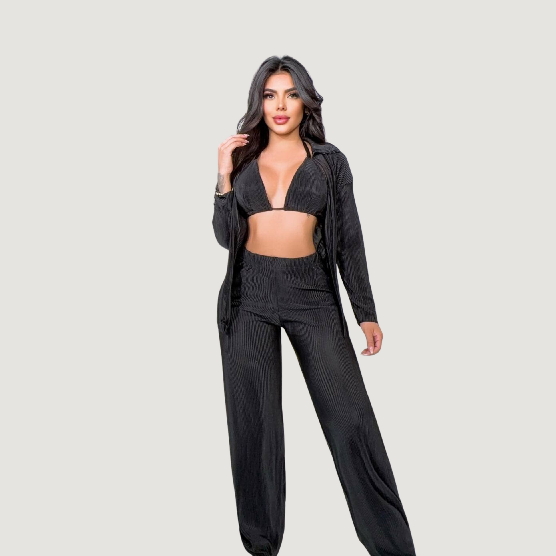 Comfortable 3-Piece Silk Set - Saida Fashion 