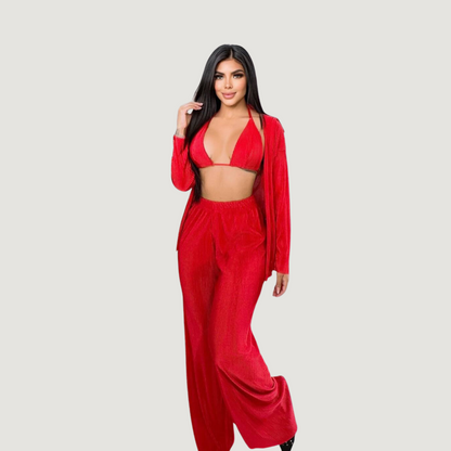 Comfortable 3-Piece Silk Set - Saida Fashion 