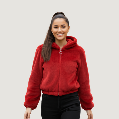 Chaqueta polar con capucha acogedora