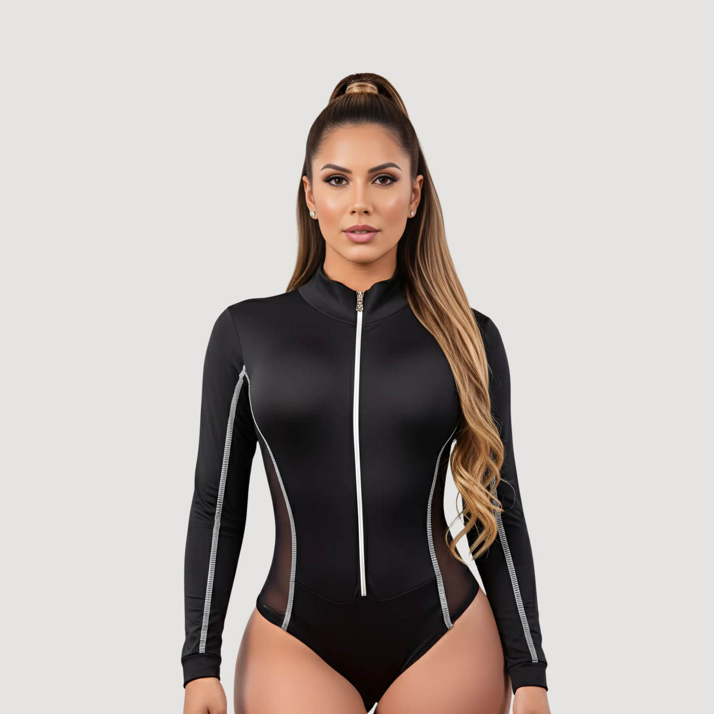 Women's Rave Bodysuit - Long Sleeves Look