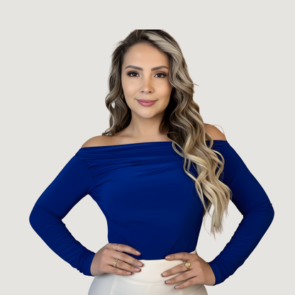 Cowl Boat Neck Long Sleeve Top