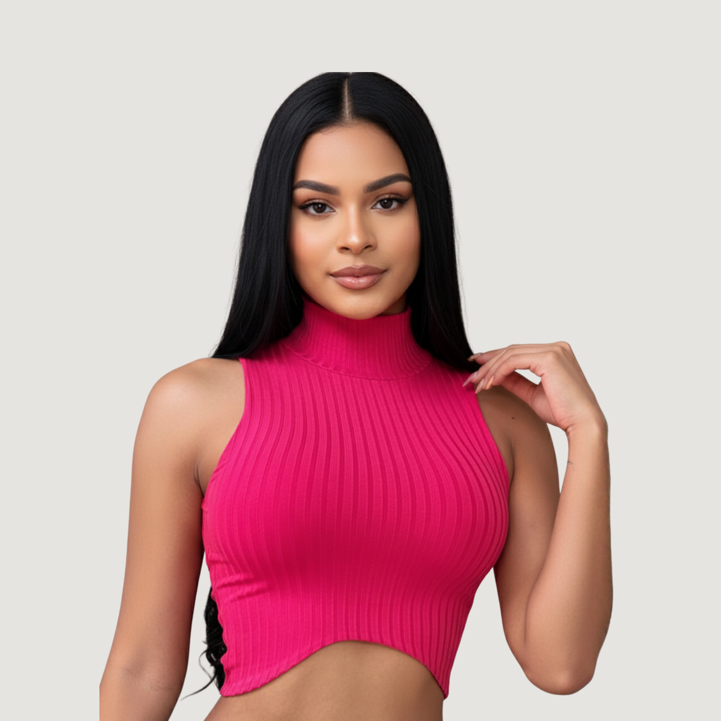 High Neck Tank Top - Chic Style