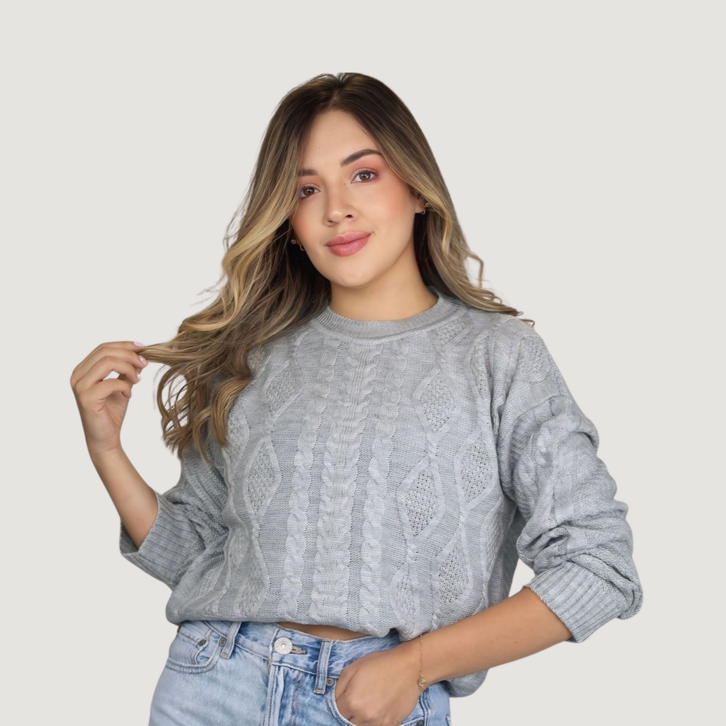 Vintage Cable Knit Sweater for Women