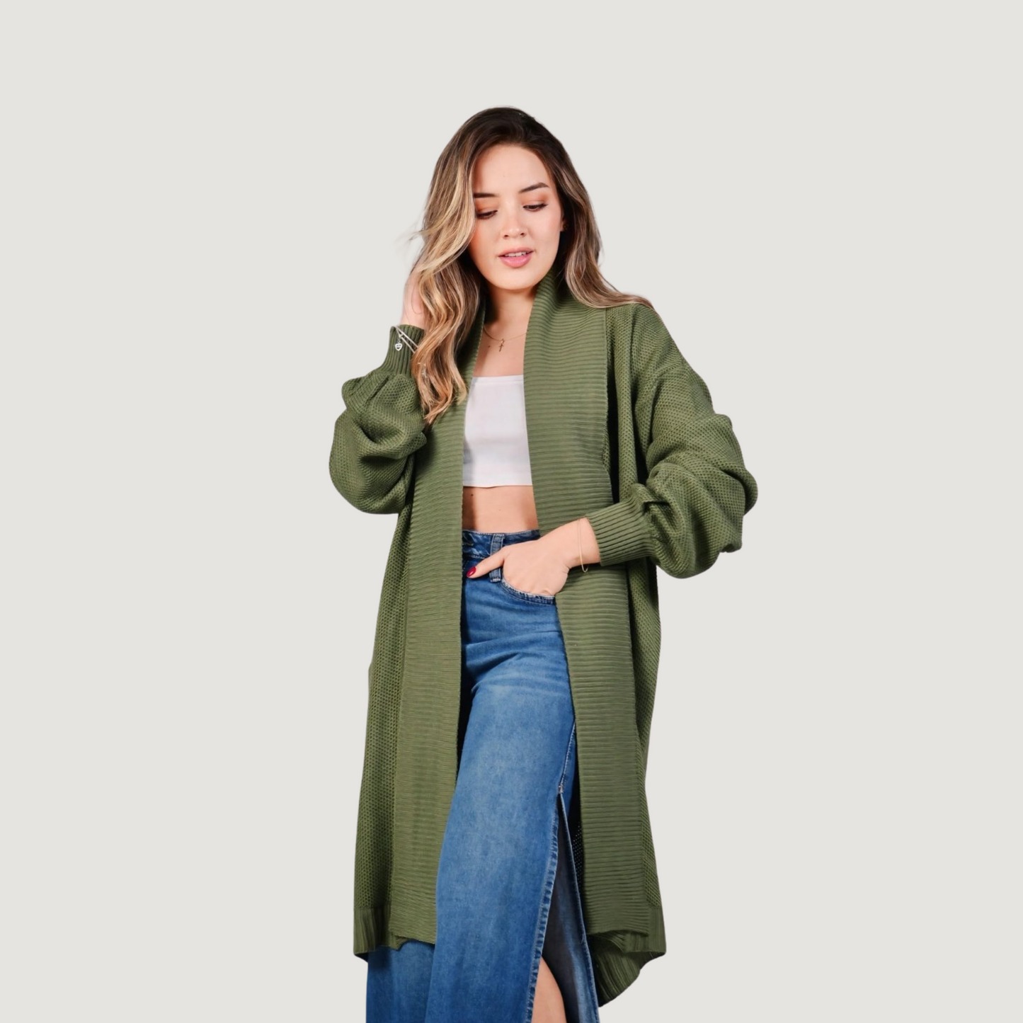Long Knit Duster Cardigan Sweater