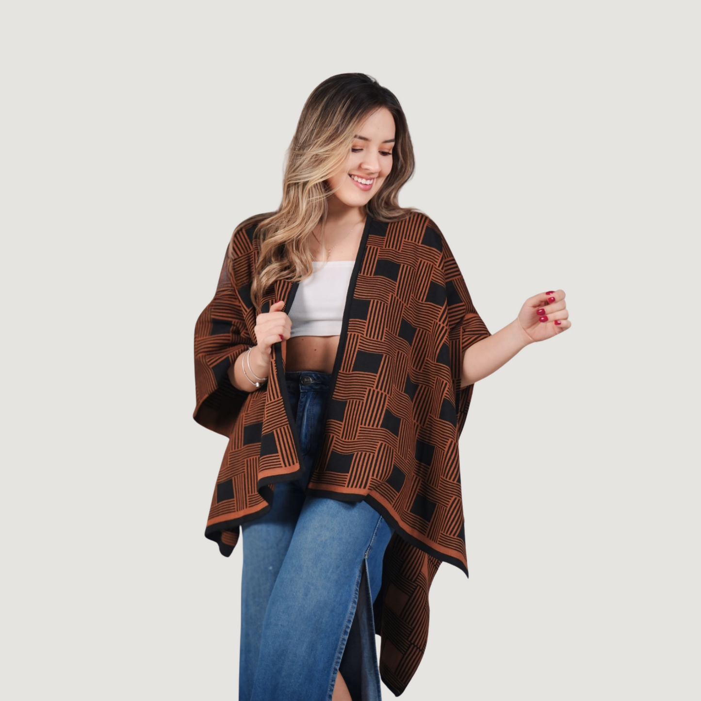 Abstract Knit Ponchos