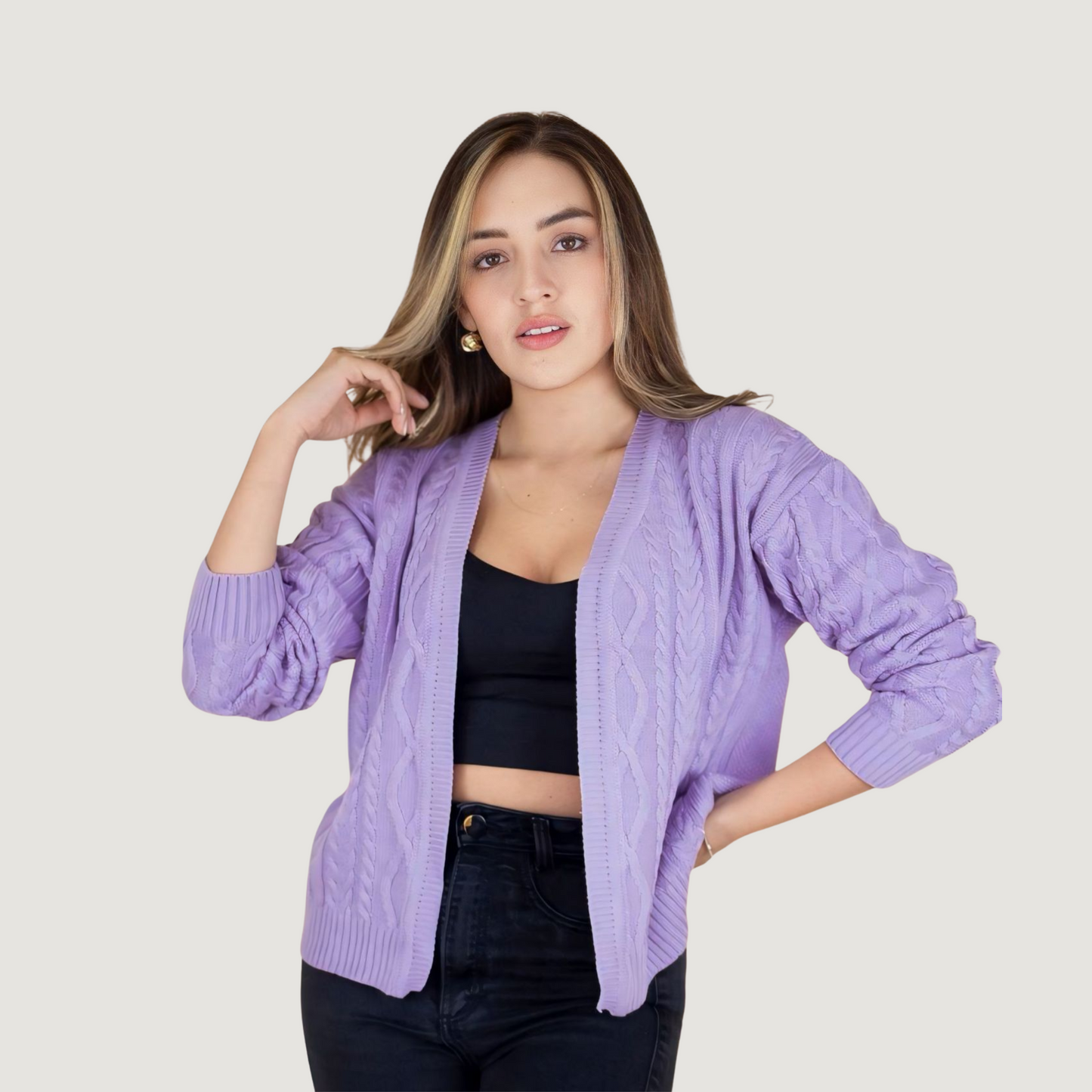 Open-Front Knit Cardigan