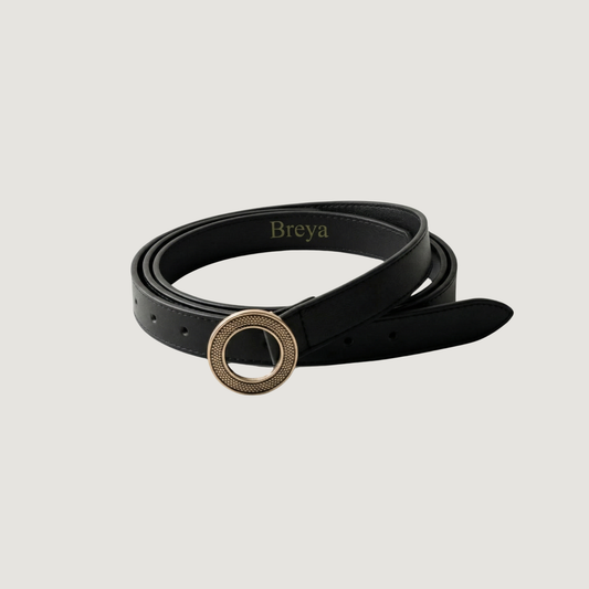 Textured Round Buckle Waist Belt