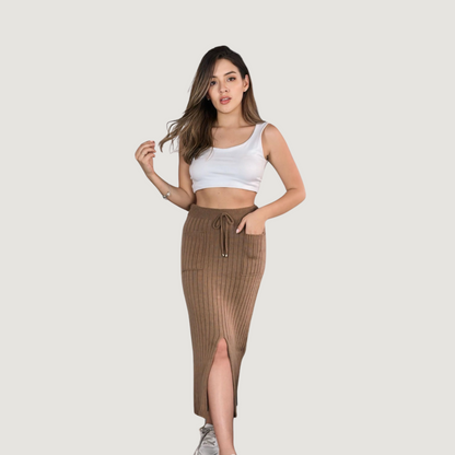Stylish Slit Knit Skirt