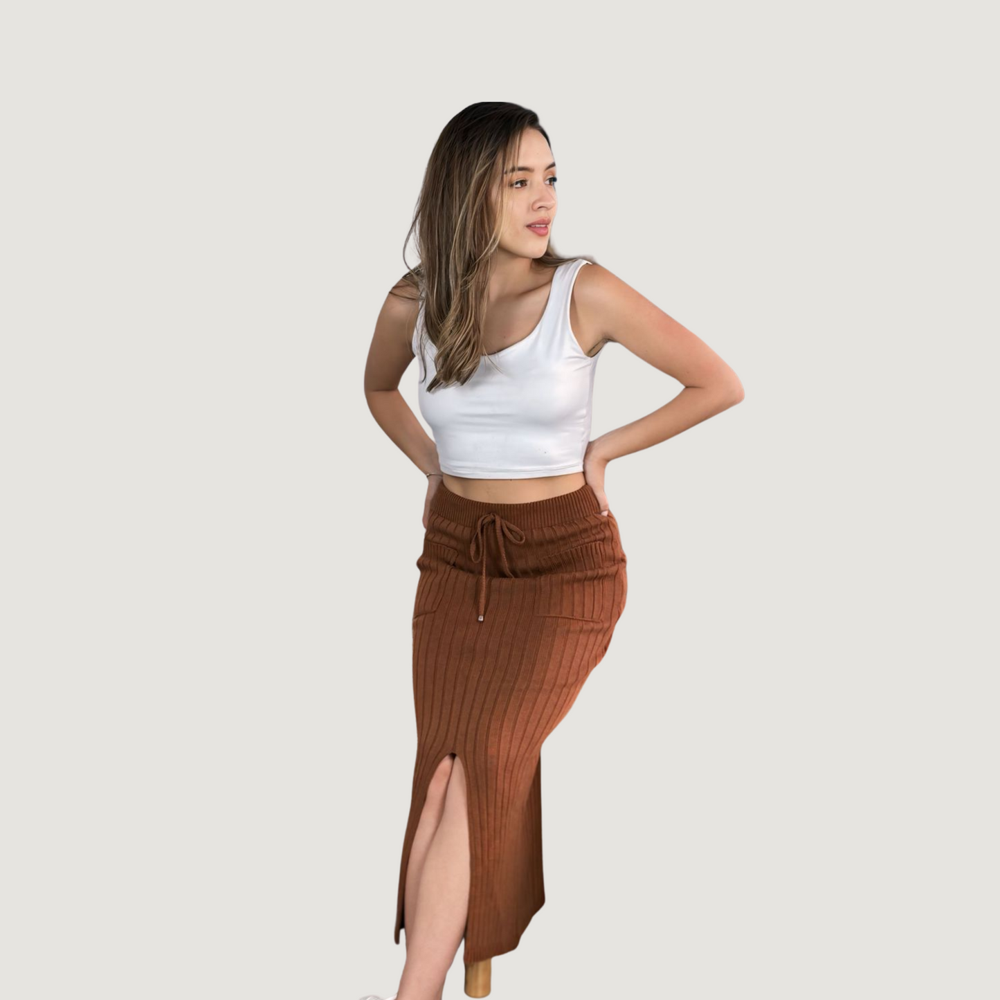 Stylish Slit Knit Skirt
