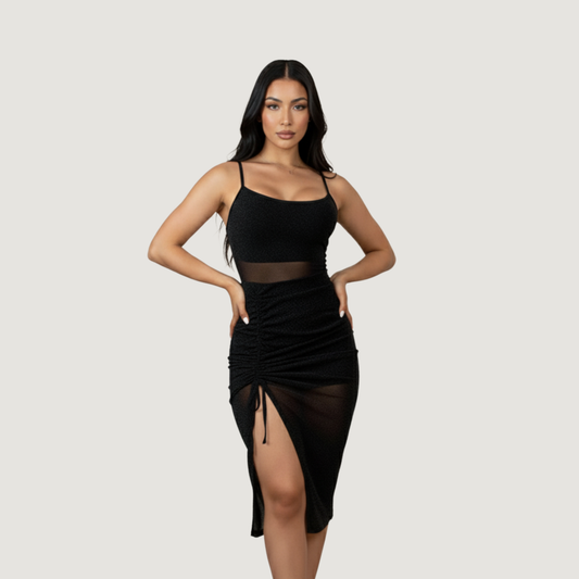 See Through Night Dress-Shiny Mesh