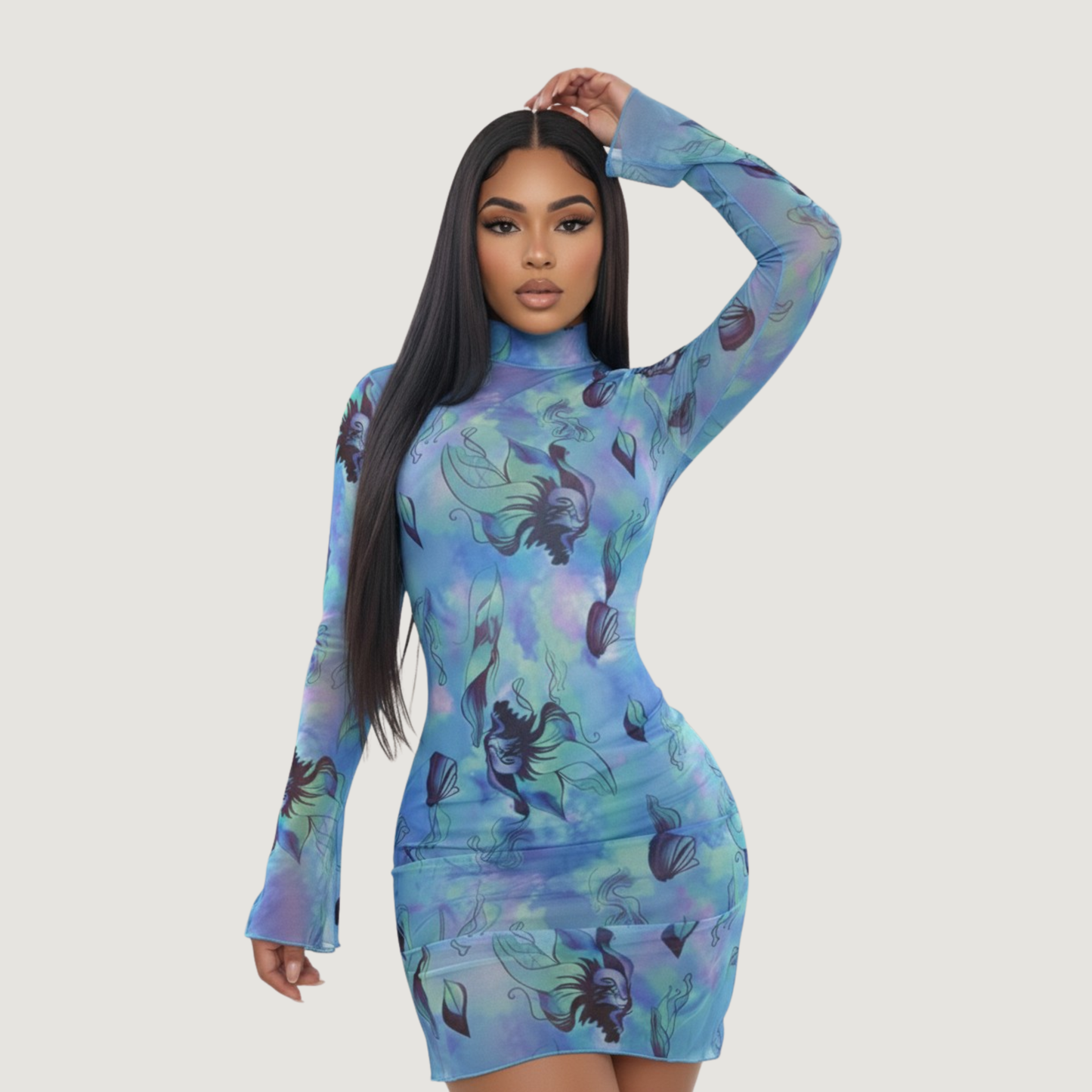 Mesh Dress with Spandex Fit