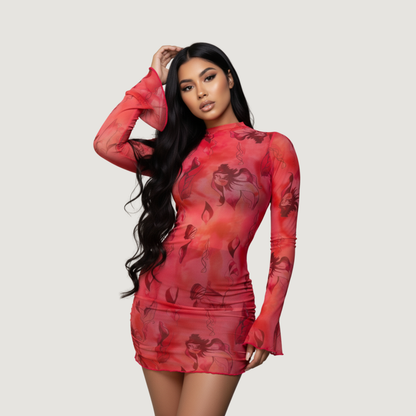 Mesh Dress with Spandex Fit