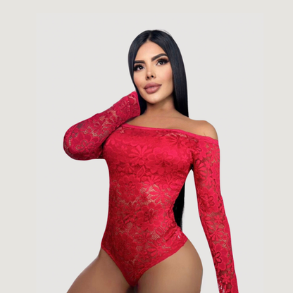 Lace Bodysuit Top - Lined Bust Style