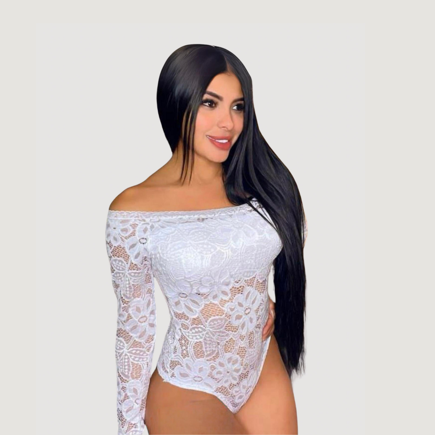 Lace Bodysuit Top - Lined Bust Style