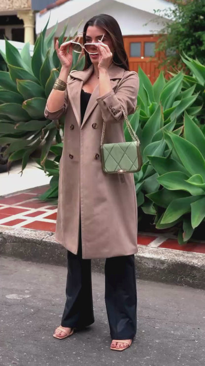 Tailored Vintage-Style Suede Coat